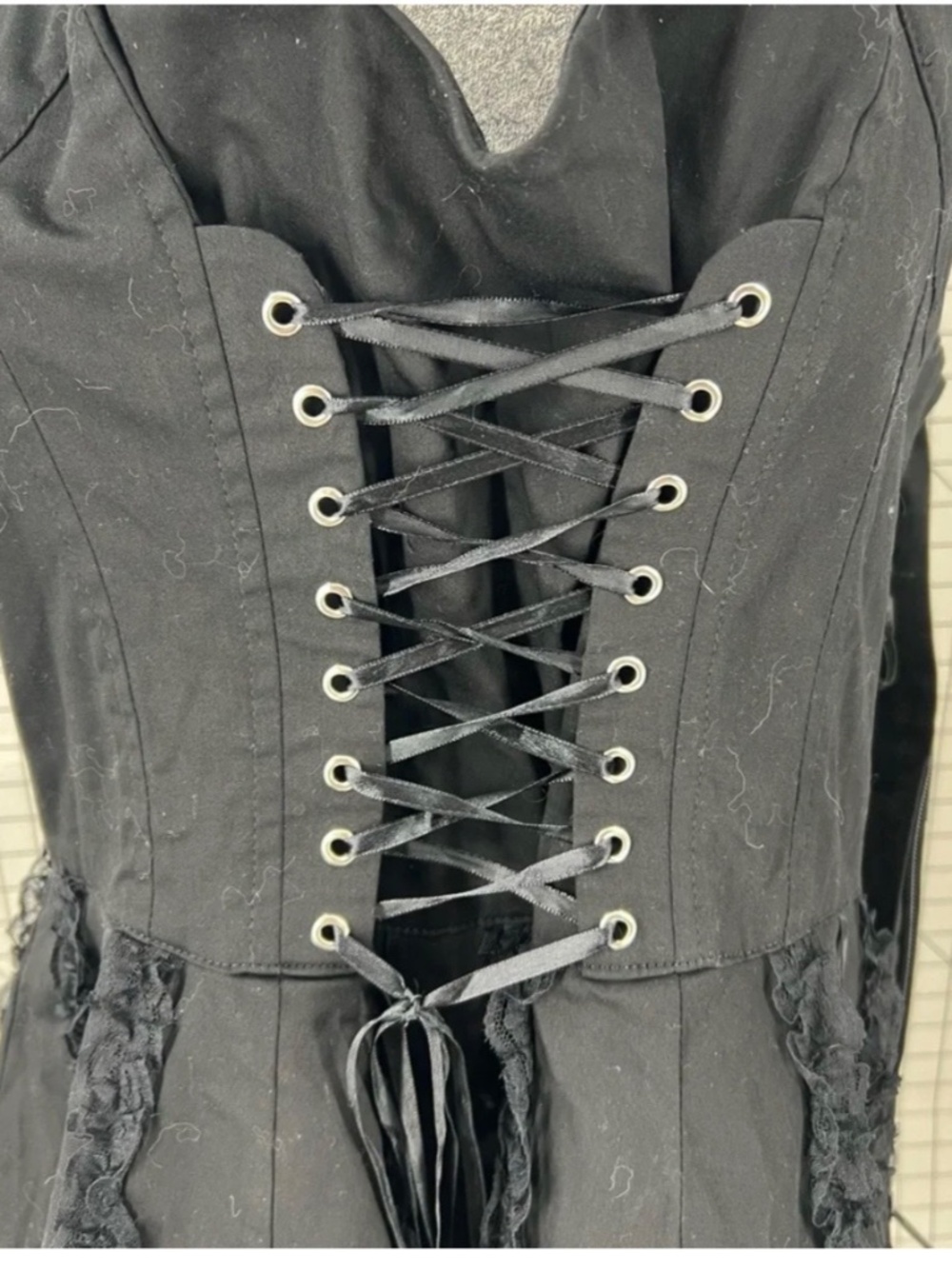 Hot Topic Black Corset Ruffle Renaissance Halter Dress - Picture 4 of 8
